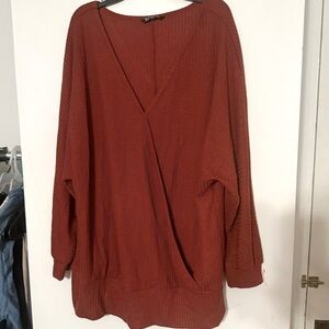 BloomChic long sleeve blouse dark orange/rust color size 18/20